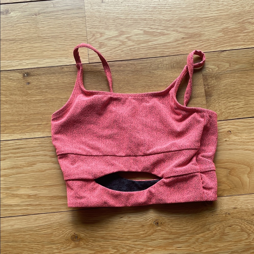 Five Dancewear Neon Pink Crop Top with Front Cutout